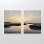 Marshlight Serenade – Set of 2 Canvas Prints set of 2 – green vintage canvas wall art by Aspire Prints
