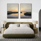 Marshlight Serenade – Set of 2 Canvas Prints set of 2 – green vintage canvas wall art by Aspire Prints