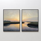 Marshlight Serenade – Set of 2 Canvas Prints set of 2 – green vintage canvas wall art by Aspire Prints