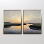 Marshlight Serenade – Set of 2 Canvas Prints set of 2 – green vintage canvas wall art by Aspire Prints