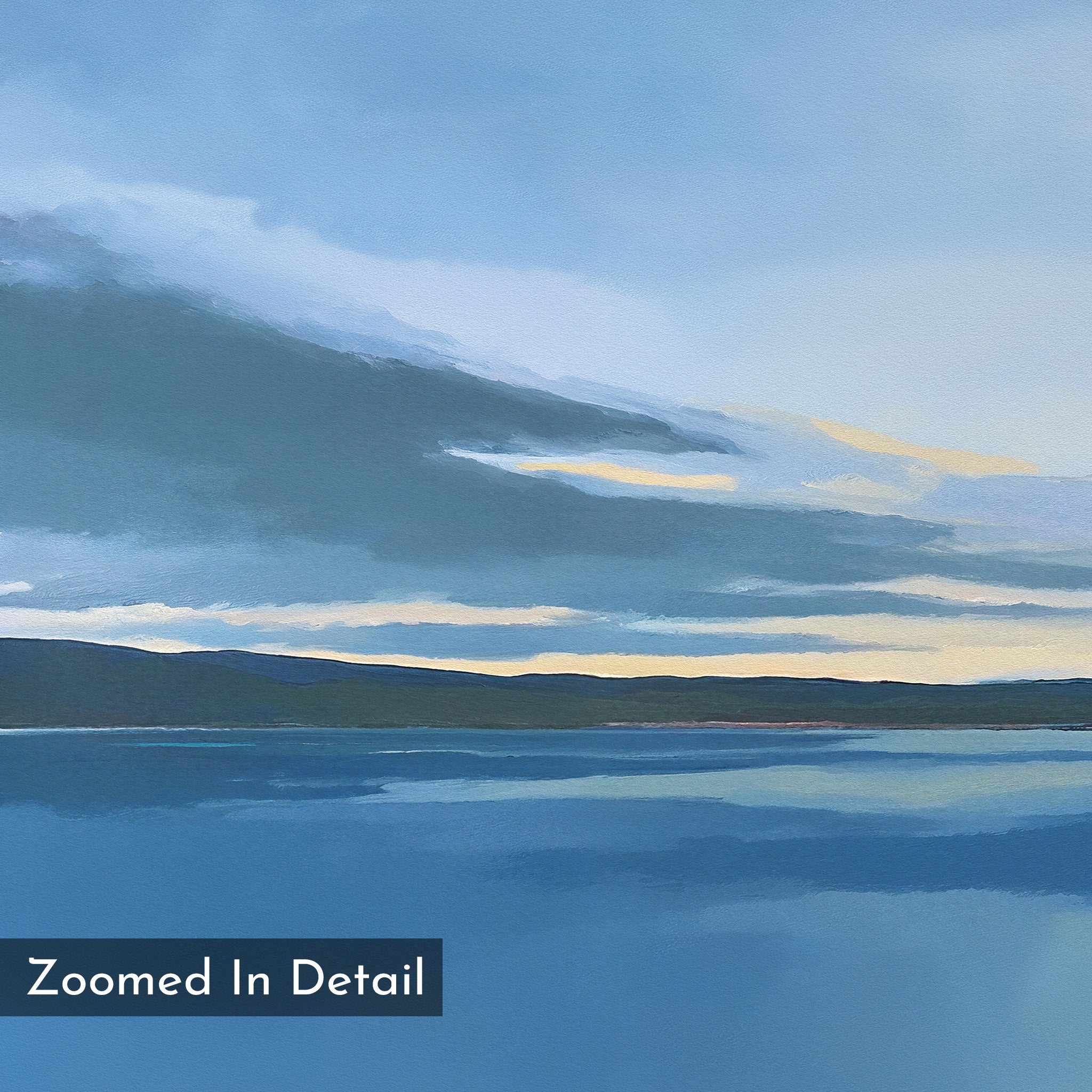 Whispers on Still Water Canvas Print – blue coastal canvas wall art print by Aspire Prints