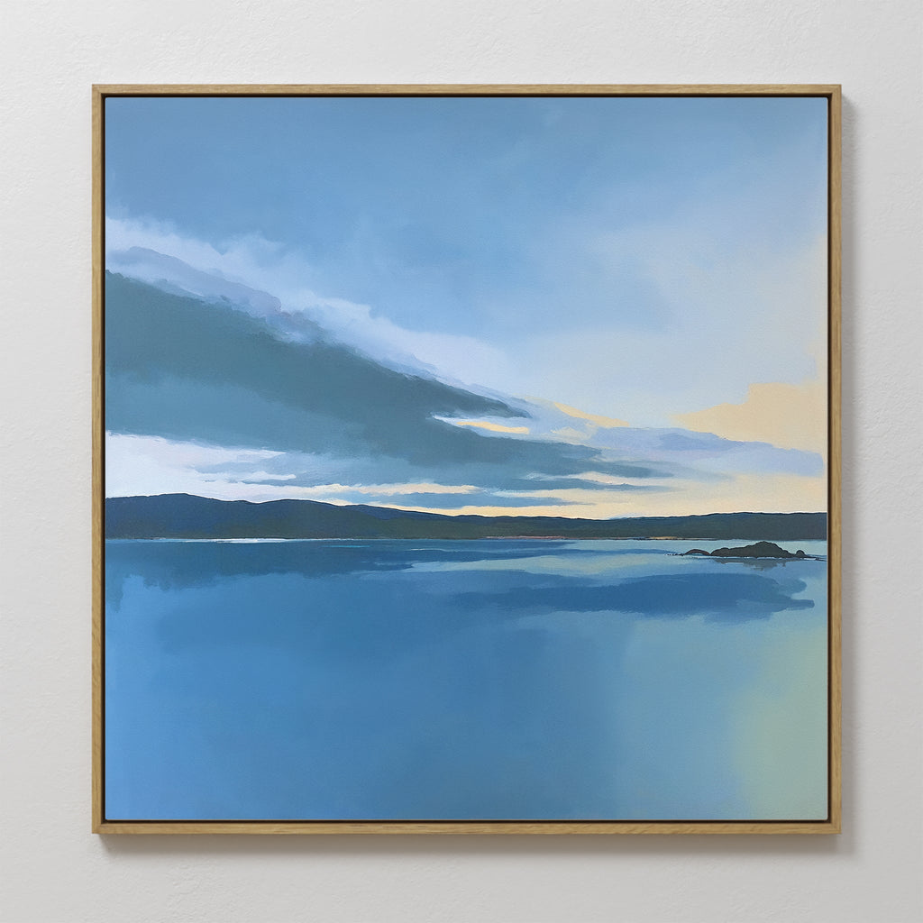 Whispers of Still Water – blue coastal canvas wall art print by Aspire Prints