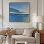 Whispers of Still Water – blue coastal canvas wall art print by Aspire Prints