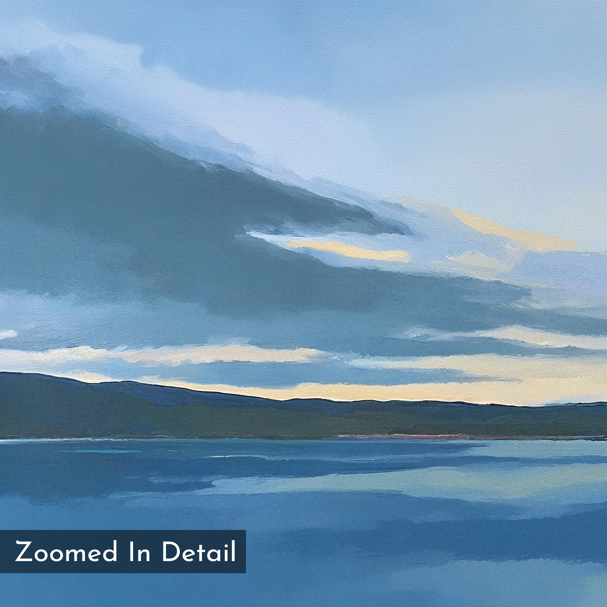 Whispers of Still Water – blue coastal canvas wall art print by Aspire Prints