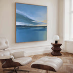 Whispers of Still Water – blue coastal canvas wall art print by Aspire Prints