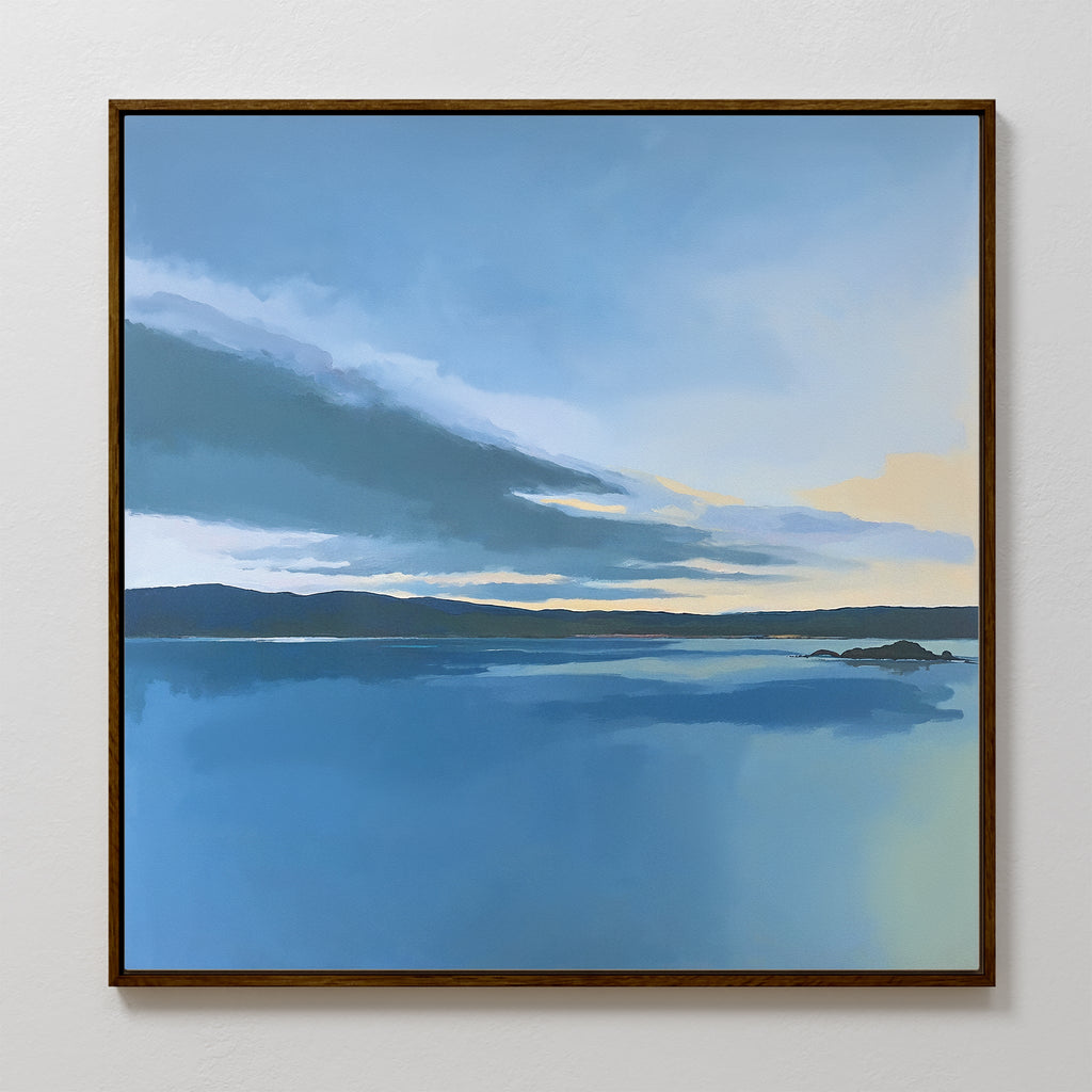 Whispers of Still Water – blue coastal canvas wall art print by Aspire Prints