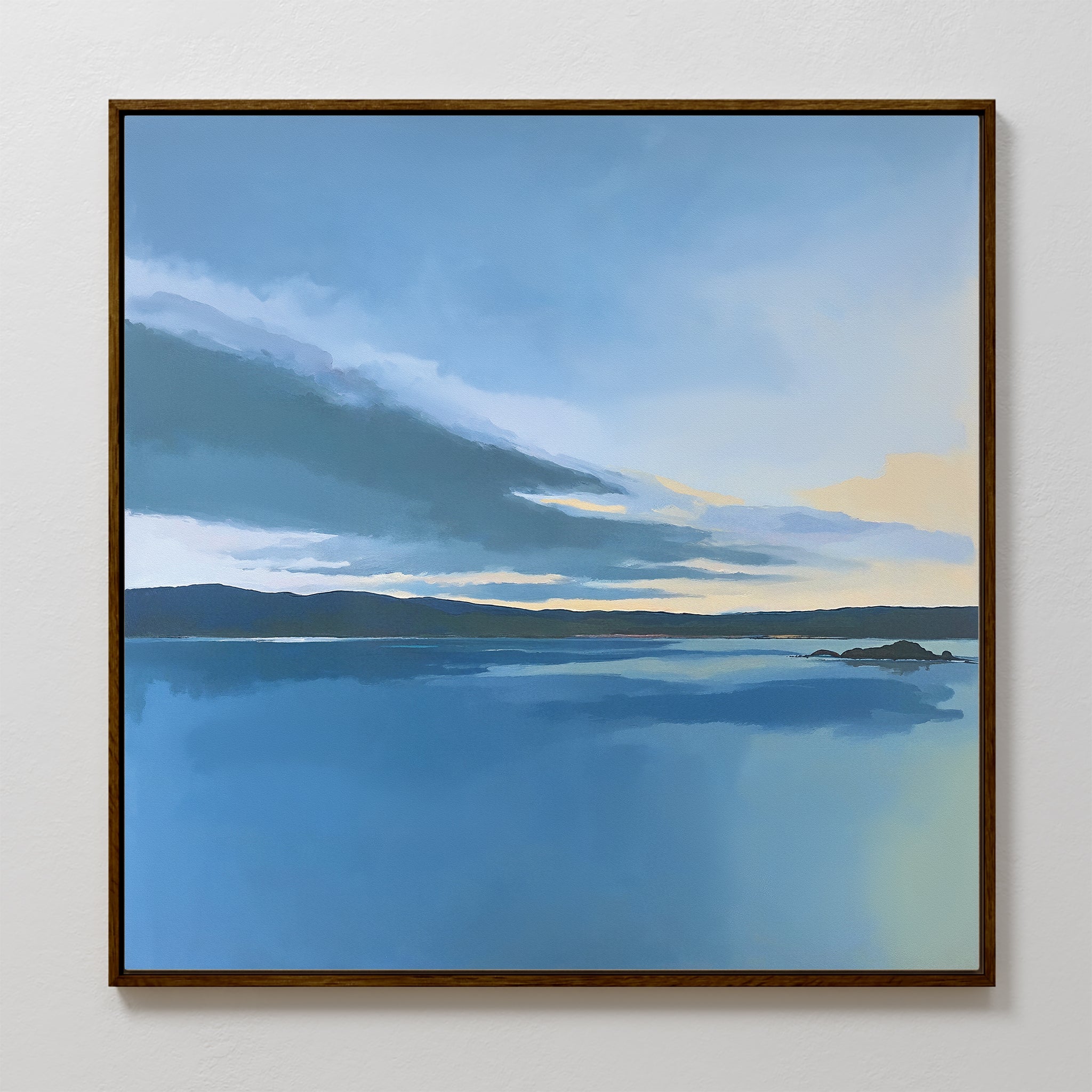 Whispers of Still Water – blue coastal canvas wall art print by Aspire Prints