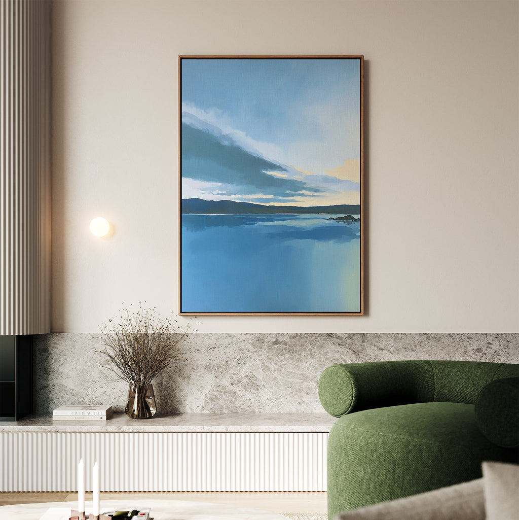 Whispers on Still Water Canvas Print – blue vintage canvas wall art print by Aspire Prints