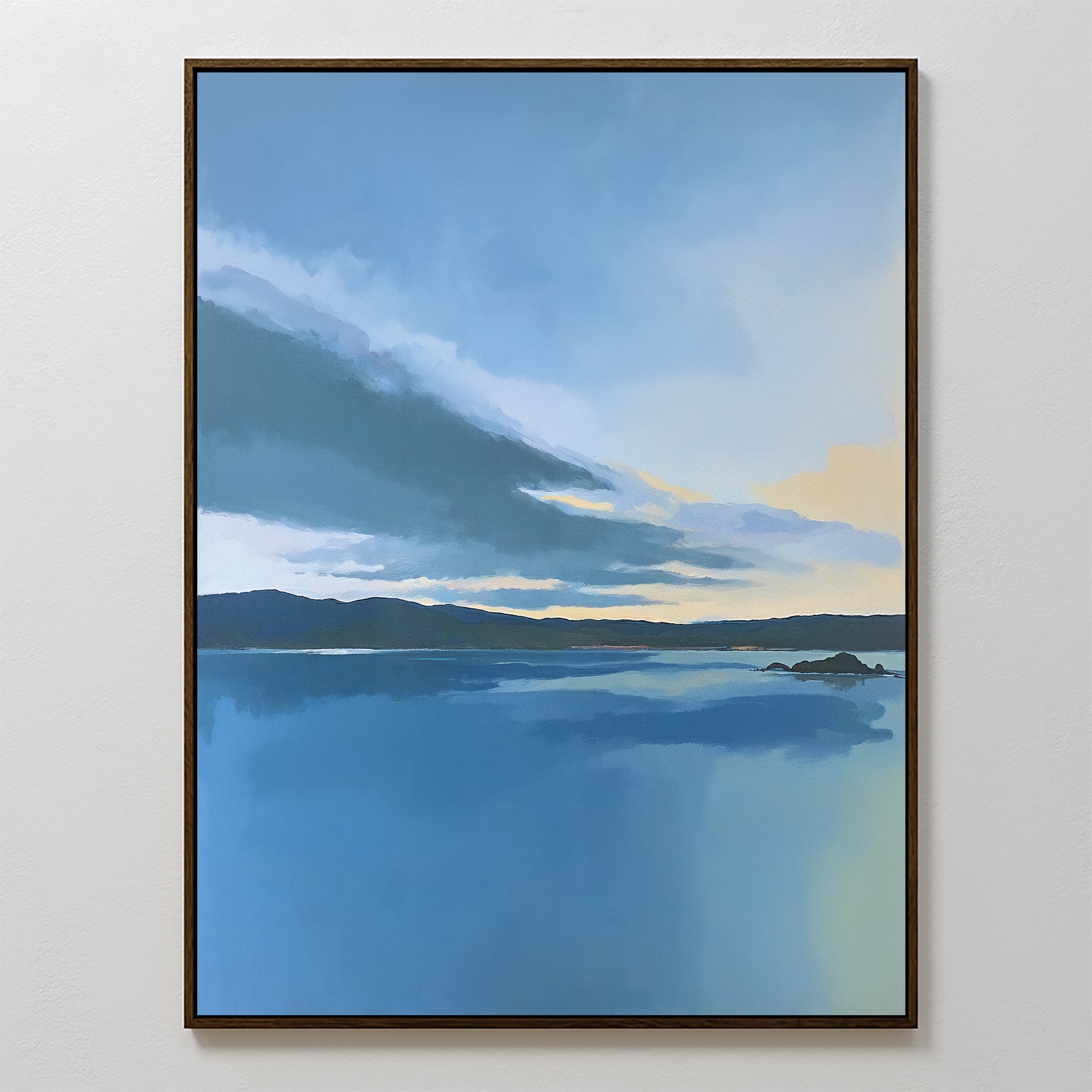 Whispers on Still Water Canvas Print – blue vintage canvas wall art print by Aspire Prints