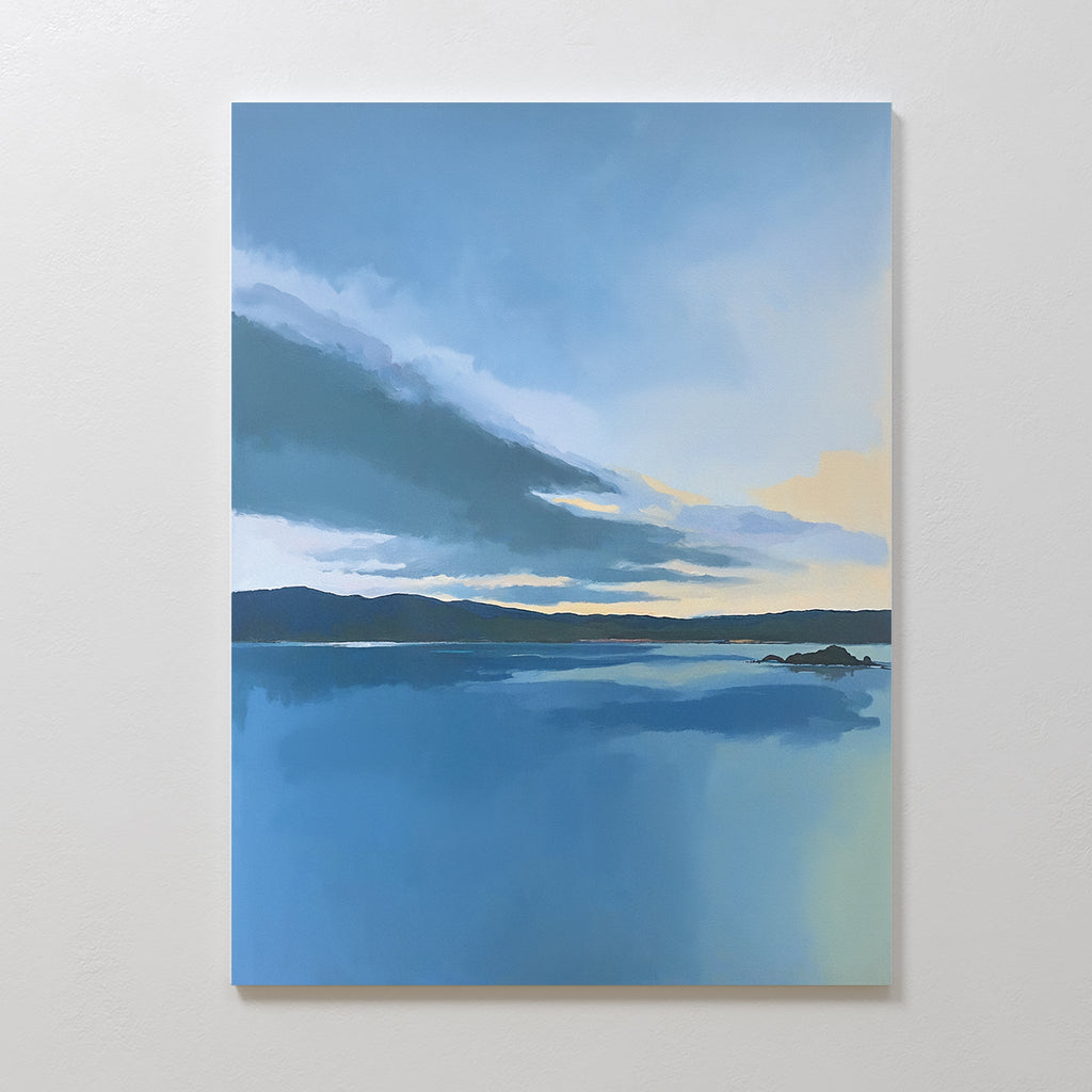 Whispers on Still Water Canvas Print – blue vintage canvas wall art print by Aspire Prints