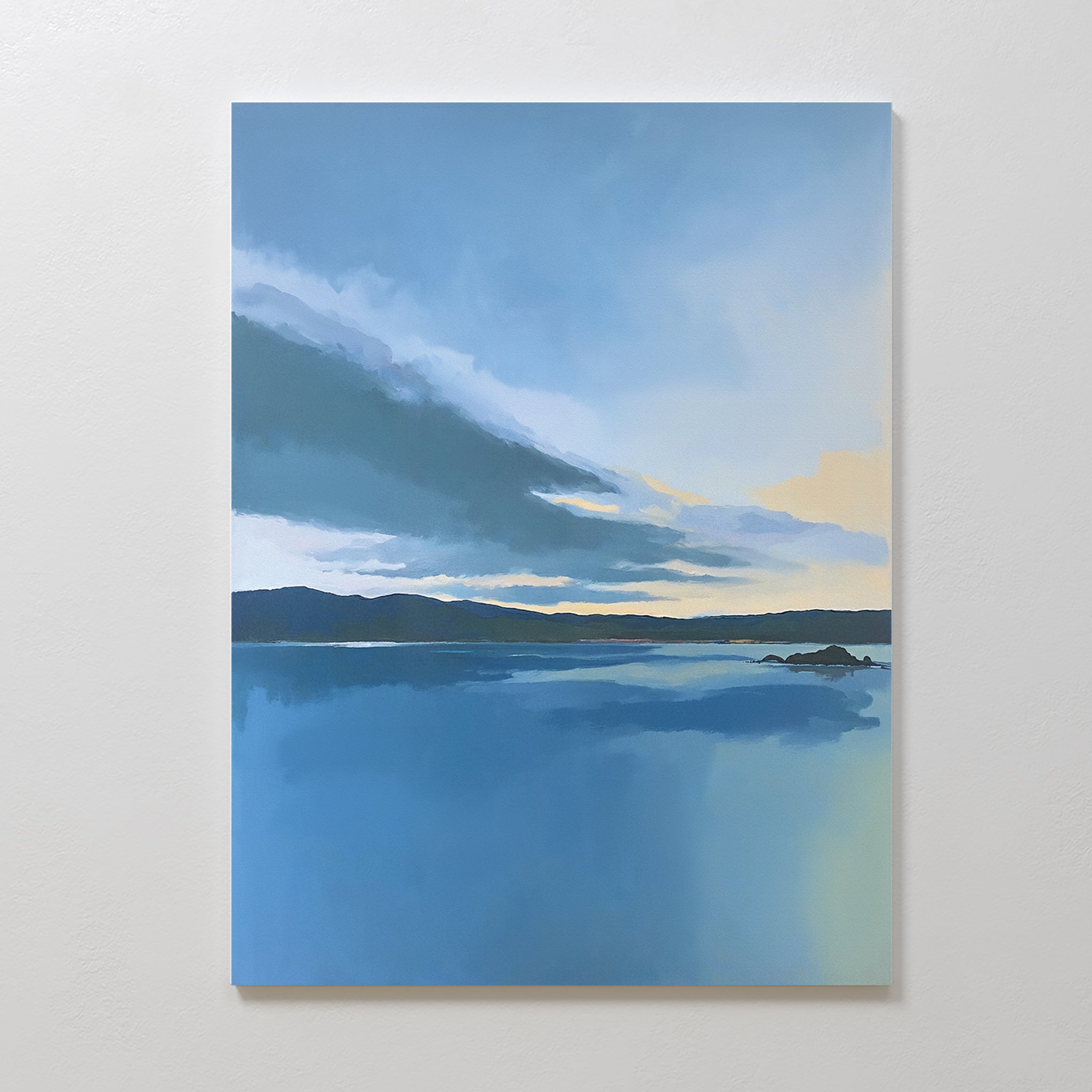 Whispers on Still Water Canvas Print – blue vintage canvas wall art print by Aspire Prints