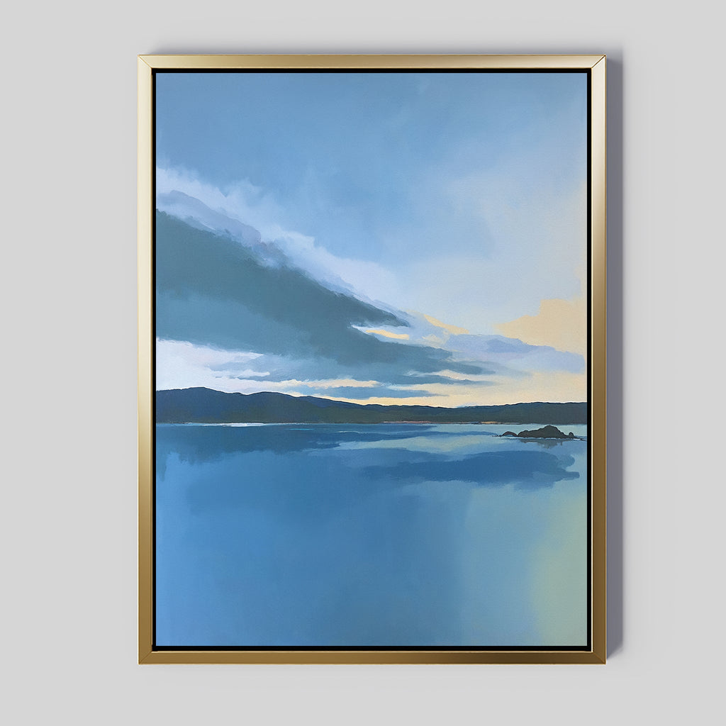 Whispers on Still Water Canvas Print – blue vintage canvas wall art print by Aspire Prints
