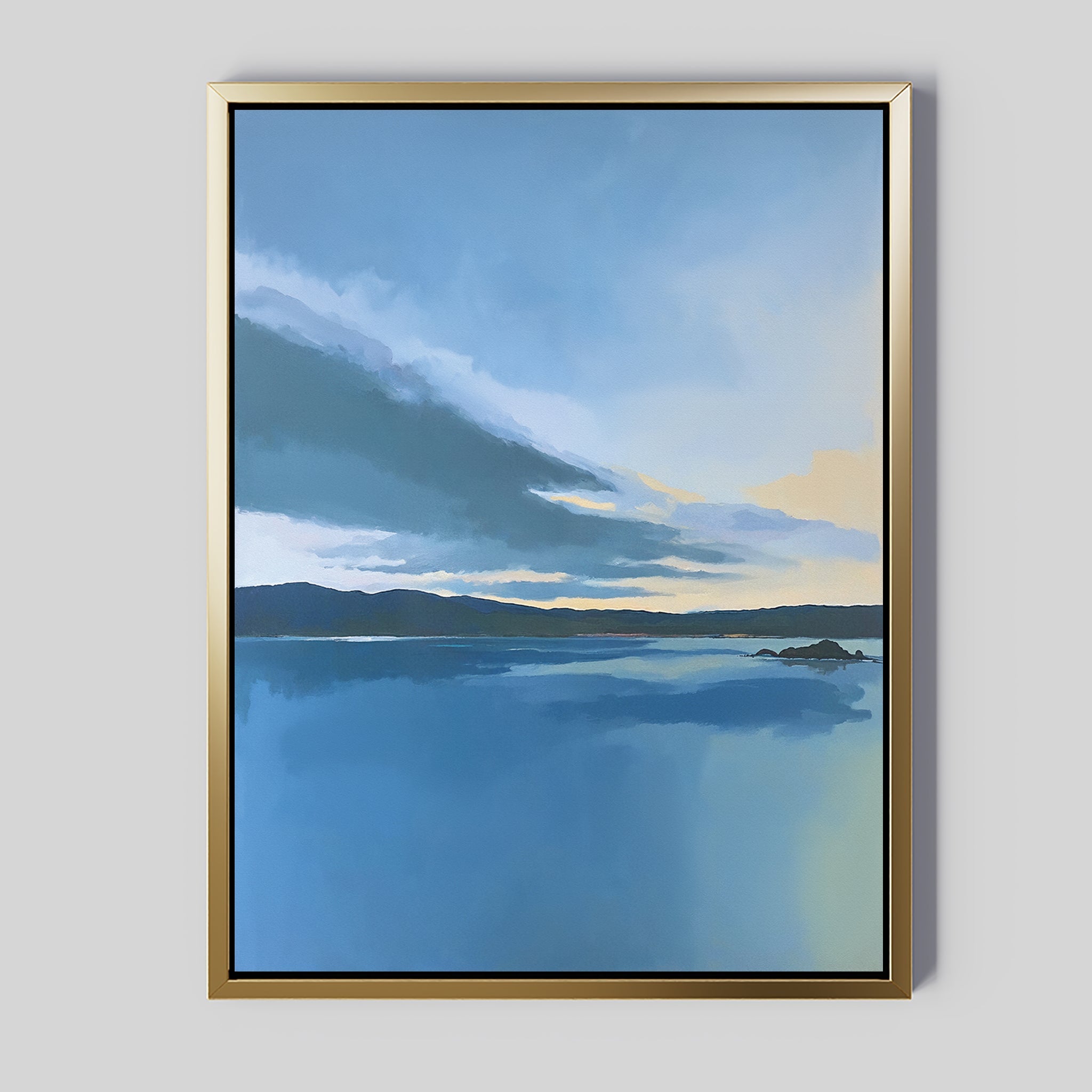 Whispers on Still Water Canvas Print – blue vintage canvas wall art print by Aspire Prints