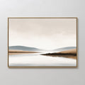 Whisper of the Still Lake – beige and white landscape canvas wall art print by Aspire Prints