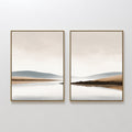 Whispers Across Still Water – Set of 2 Canvas Prints set of 2 – beige and white landscape canvas wall art by Aspire Prints