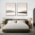Whispers Across Still Water – Set of 2 Canvas Prints set of 2 – beige and white landscape canvas wall art by Aspire Prints