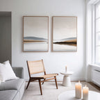 Whispers Across Still Water – Set of 2 Canvas Prints set of 2 – beige and white landscape canvas wall art by Aspire Prints