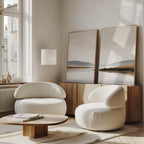 Whispers Across Still Water – Set of 2 Canvas Prints set of 2 – beige and white landscape canvas wall art by Aspire Prints