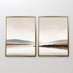 Whispers Across Still Water – Set of 2 Canvas Prints set of 2 – beige and white landscape canvas wall art by Aspire Prints