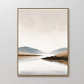 Whispers of the Still Lake – beige and white landscape canvas wall art print by Aspire Prints