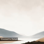 Whispers of the Still Lake – beige and white landscape canvas wall art print by Aspire Prints
