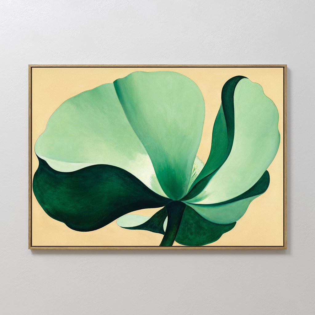 Whispering Palm at Dawn – beige and white botanical canvas wall art print by Aspire Prints