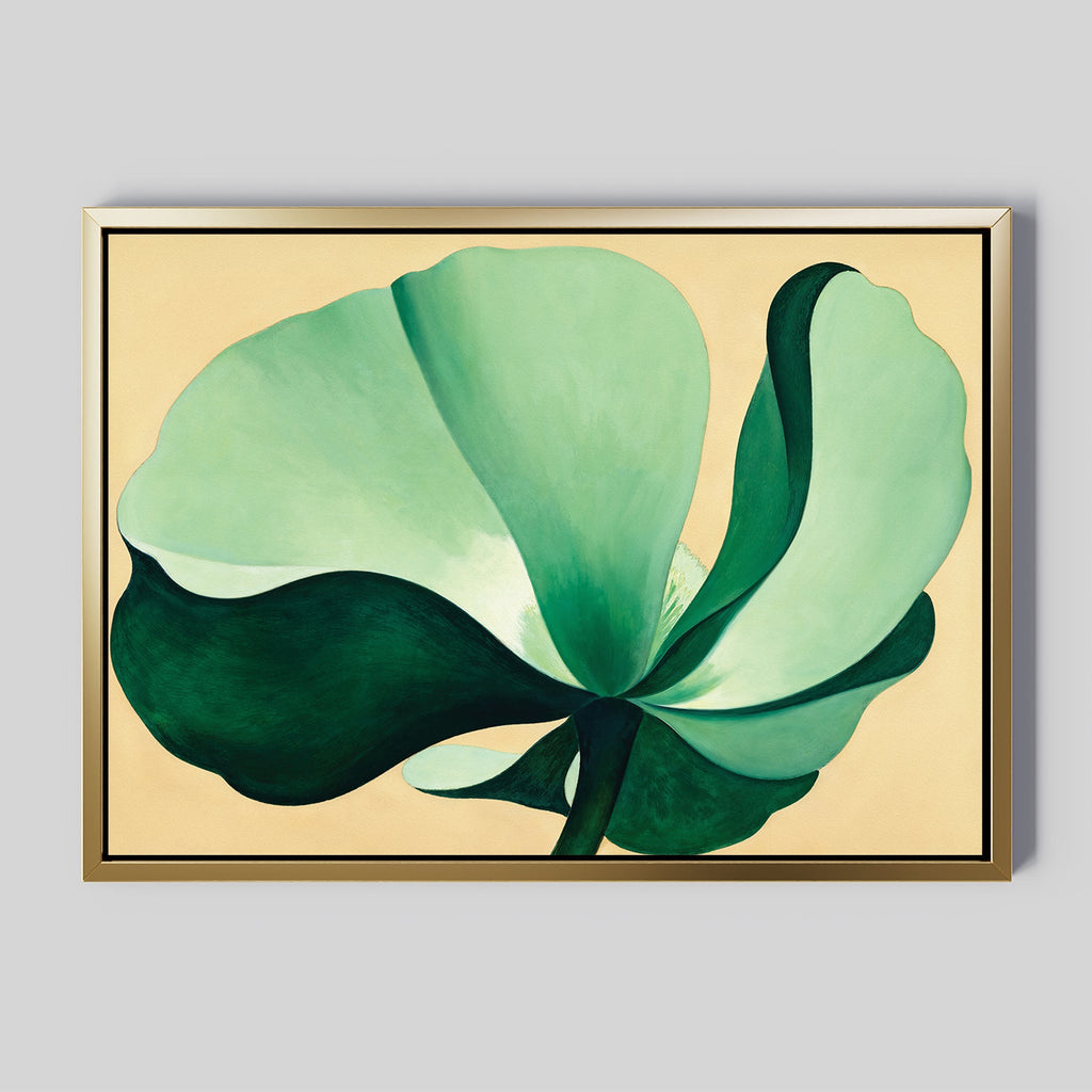 Whispering Palm at Dawn – beige and white botanical canvas wall art print by Aspire Prints