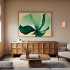 Whispering Palm at Dawn – beige and white botanical canvas wall art print by Aspire Prints