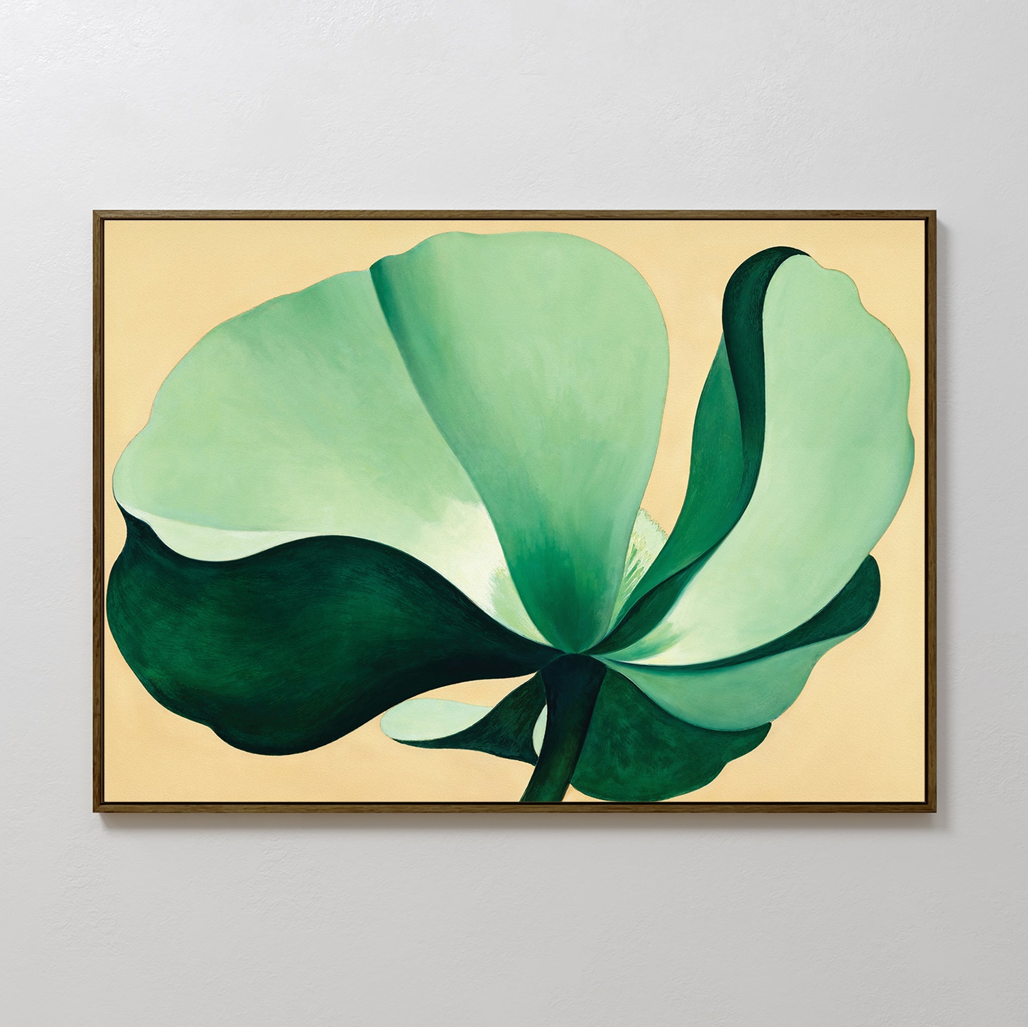 Whispering Palm at Dawn – beige and white botanical canvas wall art print by Aspire Prints