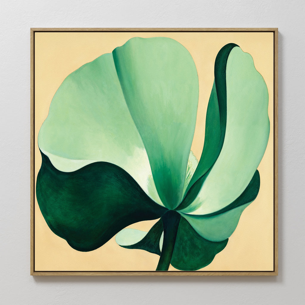 Whispering Palms at Dawn – beige and white botanical canvas wall art print by Aspire Prints