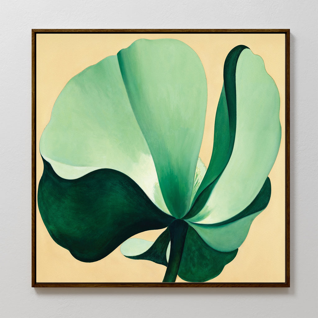 Whispering Palms at Dawn – beige and white botanical canvas wall art print by Aspire Prints
