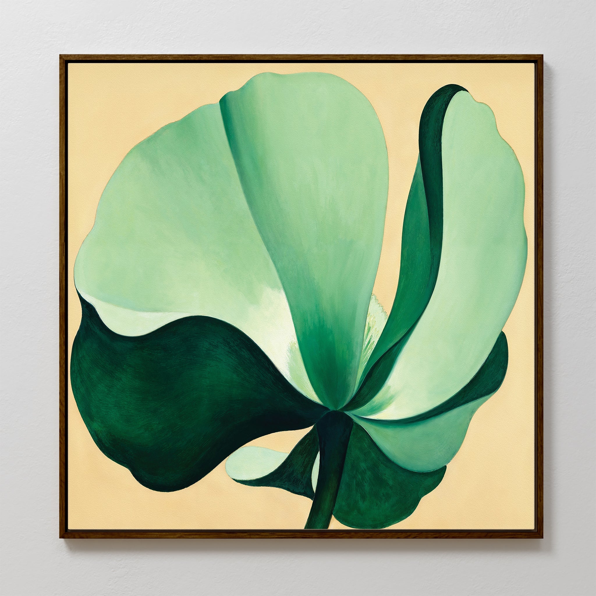 Whispering Palms at Dawn – beige and white botanical canvas wall art print by Aspire Prints