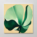 Whispering Palms at Dawn – beige and white botanical canvas wall art print by Aspire Prints