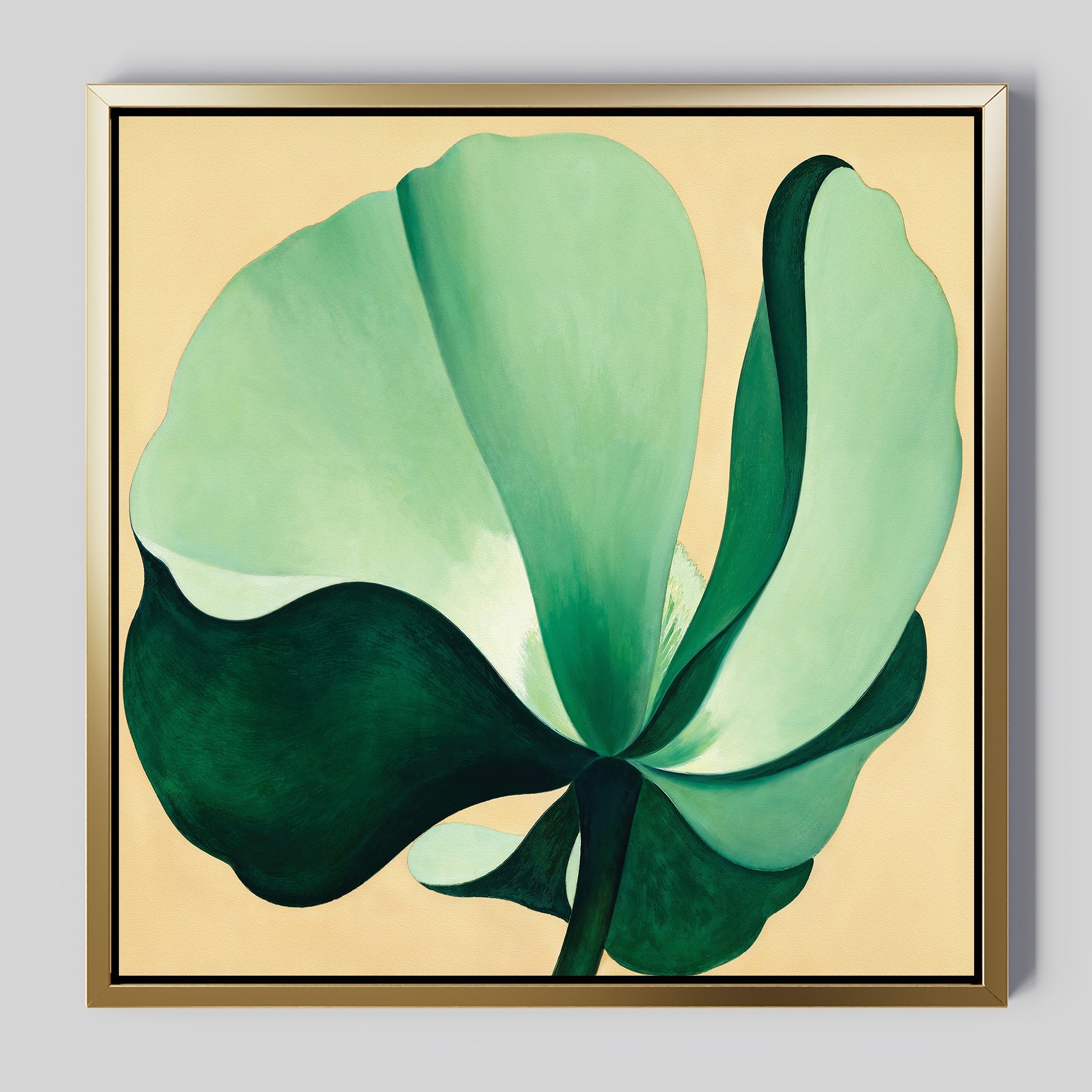 Whispering Palms at Dawn – beige and white botanical canvas wall art print by Aspire Prints