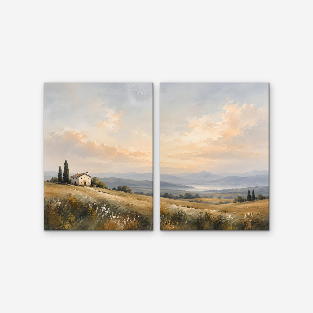 Tuscan Hills Canvas Art - Set of 2 – Stretched Canvas Only on white background