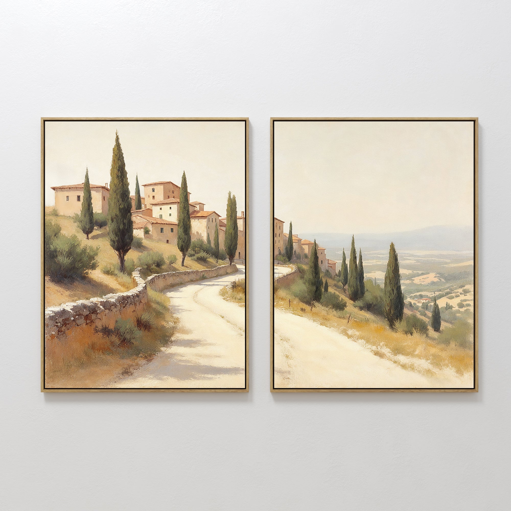 Whispers of Tuscany – Set of 2 Canvas Prints set of 2 – green vintage canvas wall art by Aspire Prints