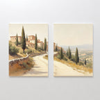 Whispers of Tuscany – Set of 2 Canvas Prints set of 2 – green vintage canvas wall art by Aspire Prints