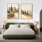 Whispers of Tuscany – Set of 2 Canvas Prints set of 2 – green vintage canvas wall art by Aspire Prints