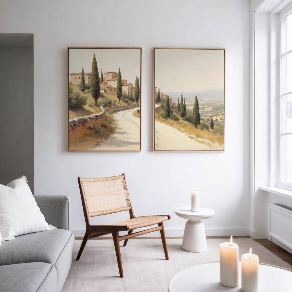 Whispers of Tuscany – Set of 2 Canvas Prints set of 2 – green vintage canvas wall art by Aspire Prints