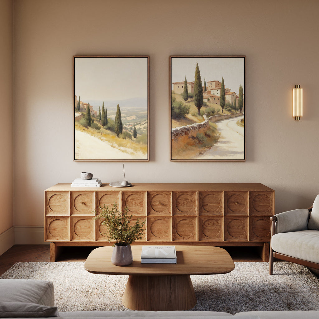 Whispers of Tuscany – Set of 2 Canvas Prints set of 2 – green vintage canvas wall art by Aspire Prints