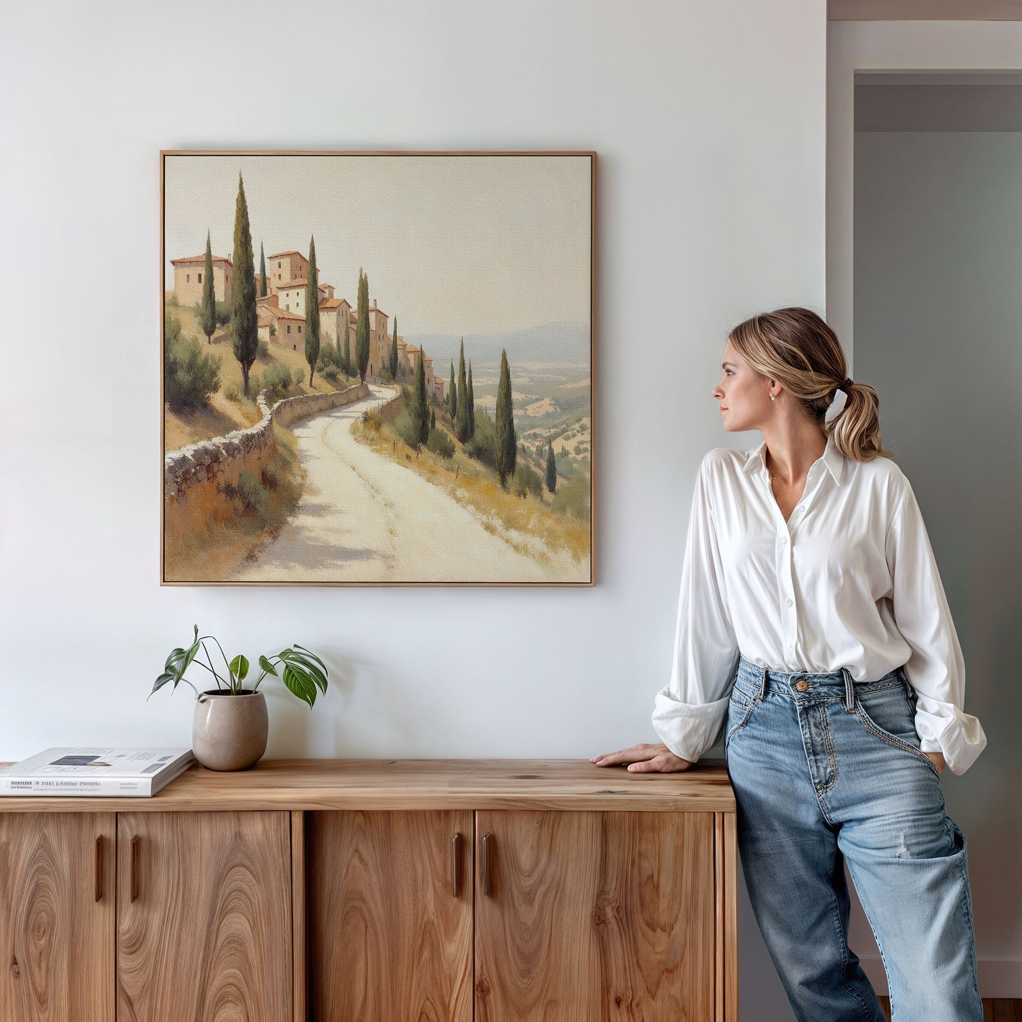 Whispers of Tuscany Canvas Print – green vintage canvas wall art print by Aspire Prints