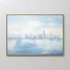 Whispers of a Floating City Canvas Print – blue abstract canvas wall art print by Aspire Prints