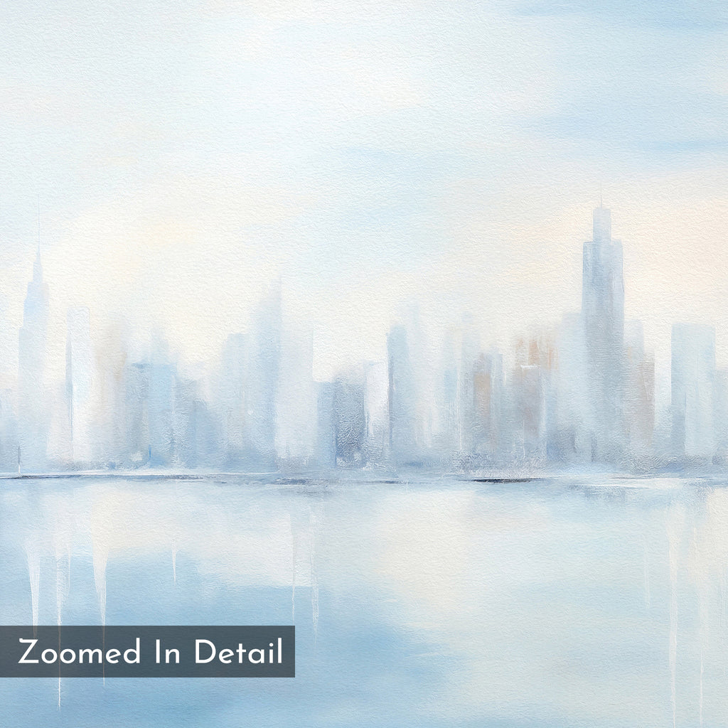Whispers of a Floating City Canvas Print – blue abstract canvas wall art print by Aspire Prints