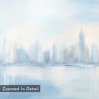 Whispers of a Floating City Canvas Print – blue abstract canvas wall art print by Aspire Prints