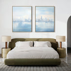 Urban Mirage Diptych – Set of 2 Canvas Prints set of 2 – blue abstract canvas wall art by Aspire Prints