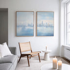 Urban Mirage Diptych – Set of 2 Canvas Prints set of 2 – blue abstract canvas wall art by Aspire Prints