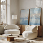Urban Mirage Diptych – Set of 2 Canvas Prints set of 2 – blue abstract canvas wall art by Aspire Prints