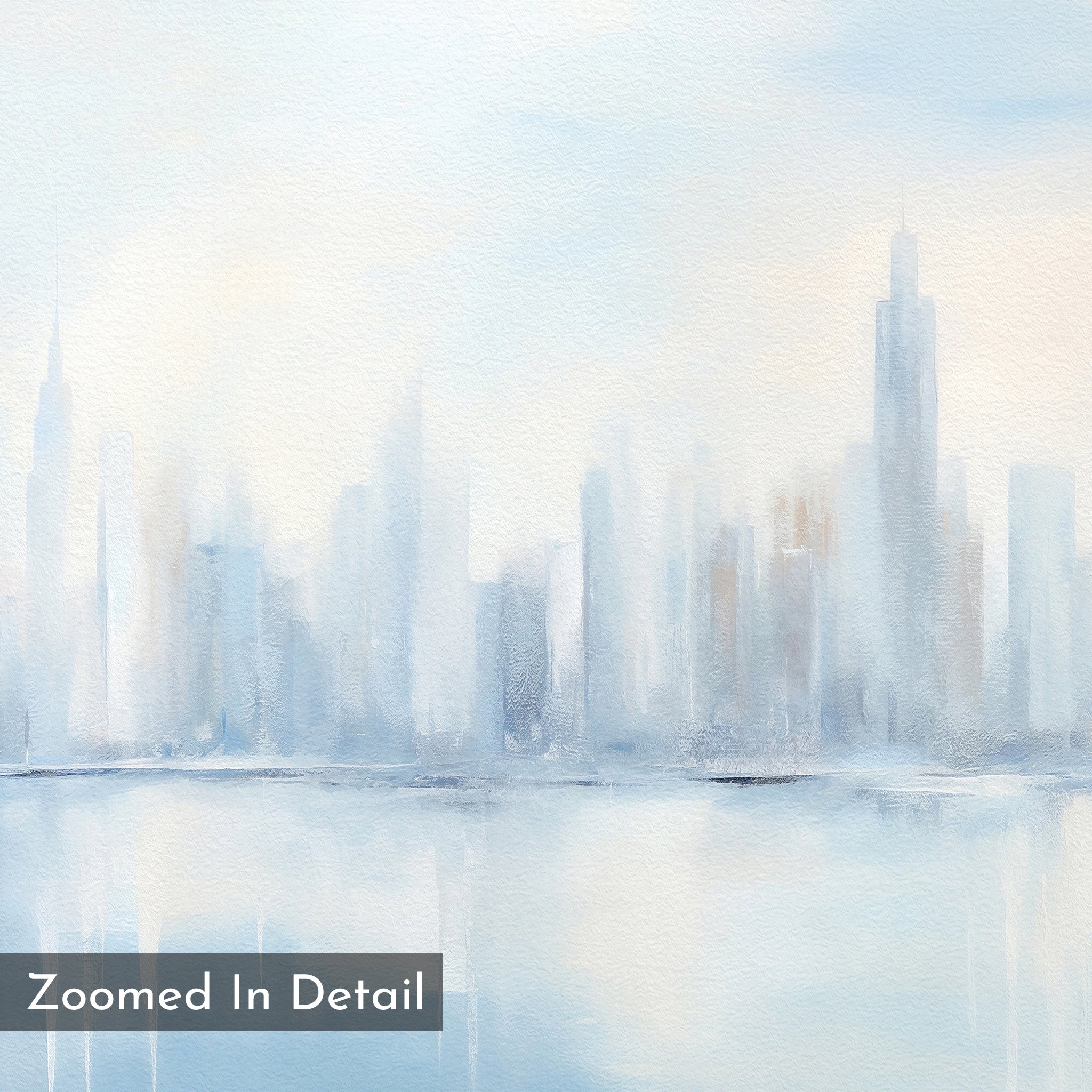 Whispers of a Floating City Canvas Print – blue abstract canvas wall art print by Aspire Prints