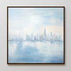 Whispers of a Floating City Canvas Print – blue abstract canvas wall art print by Aspire Prints