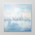 Whispers of a Floating City Canvas Print – blue abstract canvas wall art print by Aspire Prints